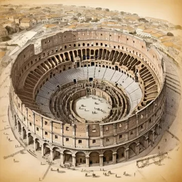 Illustration of the Colosseum in Rome